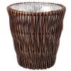 Cabilock Wicker Wastebasket Woven Trash Can Seagrass Waste Basket Garbage Container Bin Rattan Laundry Hamper Willow Plant Pot Rubbish Storage Basket for Office with Plastic Insert view 1