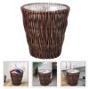 Cabilock Wicker Wastebasket Woven Trash Can Seagrass Waste Basket Garbage Container Bin Rattan Laundry Hamper Willow Plant Pot Rubbish Storage Basket for Office with Plastic Insert view 2