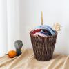 Cabilock Wicker Wastebasket Woven Trash Can Seagrass Waste Basket Garbage Container Bin Rattan Laundry Hamper Willow Plant Pot Rubbish Storage Basket for Office with Plastic Insert view 4