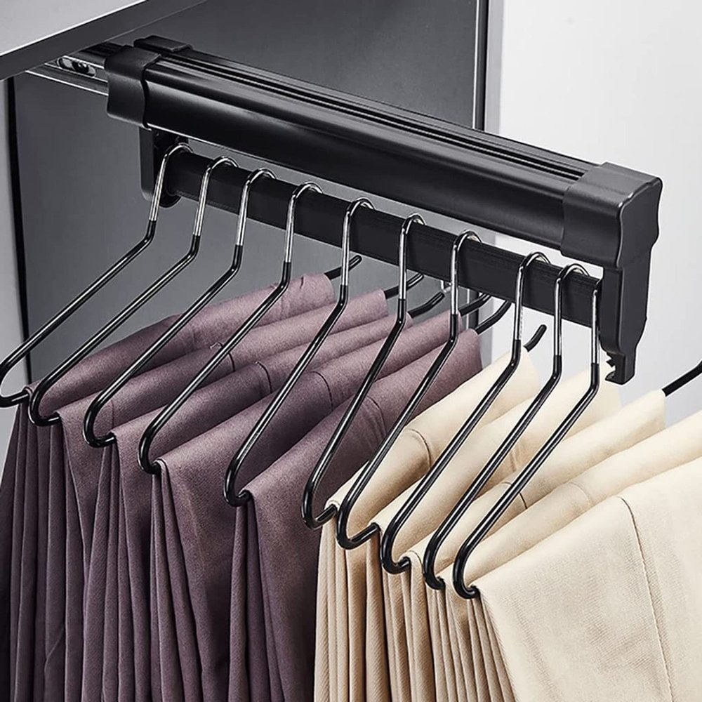 Extendable Closet Clothes Hanger Rail, Pull-Out Pants Rack Adjustable Closet Rod 26-61cm, Wardrobe Clothing Rail, Closet Organizer Rack for Pants Space Saving (Size : 51cm/20.1in)