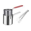 Cabilock Deep Fryer with Basket 4.7 Inch Compact Frying Pot with Perforated Strainer for French Fries Fish Shrimp Chicken Wings Kitchen Appliance view 1