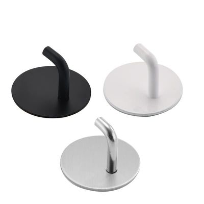 clothes Hathookswall hookMultifunctional Hook 304 Stainless Steel Hooks Self-adhesive Wall Hook Bathroom Towel Choth Storage Hanger Hook Home Umbrella Key MultiPurpose Hooks (Color : White Sliver Bla