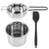 BESPORTBLE 1set Stainless Steel Double Boiler Pot Melting Pot for Chocolate Candle Candy Wax Spouts - Handles for Baking Cooking view 1