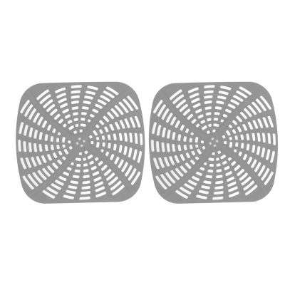 2 Pcs Reusable Air Fryer Liners, Deep Fryer Parts and Accessories Silicone Air Fryer Basket Mats Kitchen Supplies (Grey)