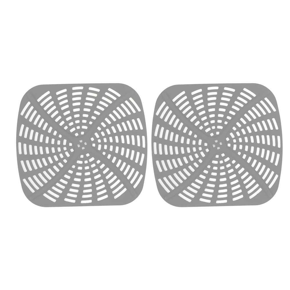 2 Pcs Reusable Air Fryer Liners, Deep Fryer Parts and Accessories Silicone Air Fryer Basket Mats Kitchen Supplies (Grey)