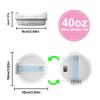 40 OZ Tumbler Lid Compatible for Stanley Quencher, 2 Pack Spill Proof Splash Resistant Stainless Steel Tumbler Covers Fit for Stanley and More Coffee (Light blue) view 2