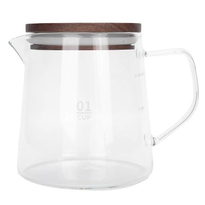 High Borosilicate Glass Coffee Kettle, Translucent Heat Resistance Tea Kettle, Durable Coffee Maker Pot with Prevent Scalding Handle, Household Double Layer Pot for Milk, Coffee, Juice, Tea(300ml)