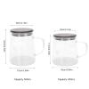 High Borosilicate Glass Coffee Kettle, Translucent Heat Resistance Tea Kettle, Durable Coffee Maker Pot with Prevent Scalding Handle, Household Double Layer Pot for Milk, Coffee, Juice, Tea(300ml) view 2