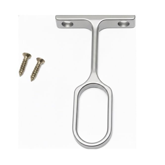 Center Oval Wardrobe Rod Tub Support Bracket with Installation screws - 15 x 30 mm (Matte Chrome)