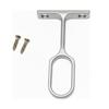 Center Oval Wardrobe Rod Tub Support Bracket with Installation screws - 15 x 30 mm (Matte Chrome) view 1