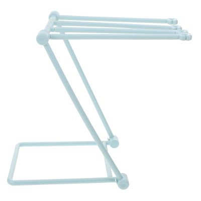 Alipis Foldable Towel Hanging Rack, Vertical Duster Cloth Rack for Kitchen Bathroom Home, Light Blue, Plastic, 7.87 X 7.87 X 6.3 Inches, Convenient Storage, Quick Drying, Space-Saving