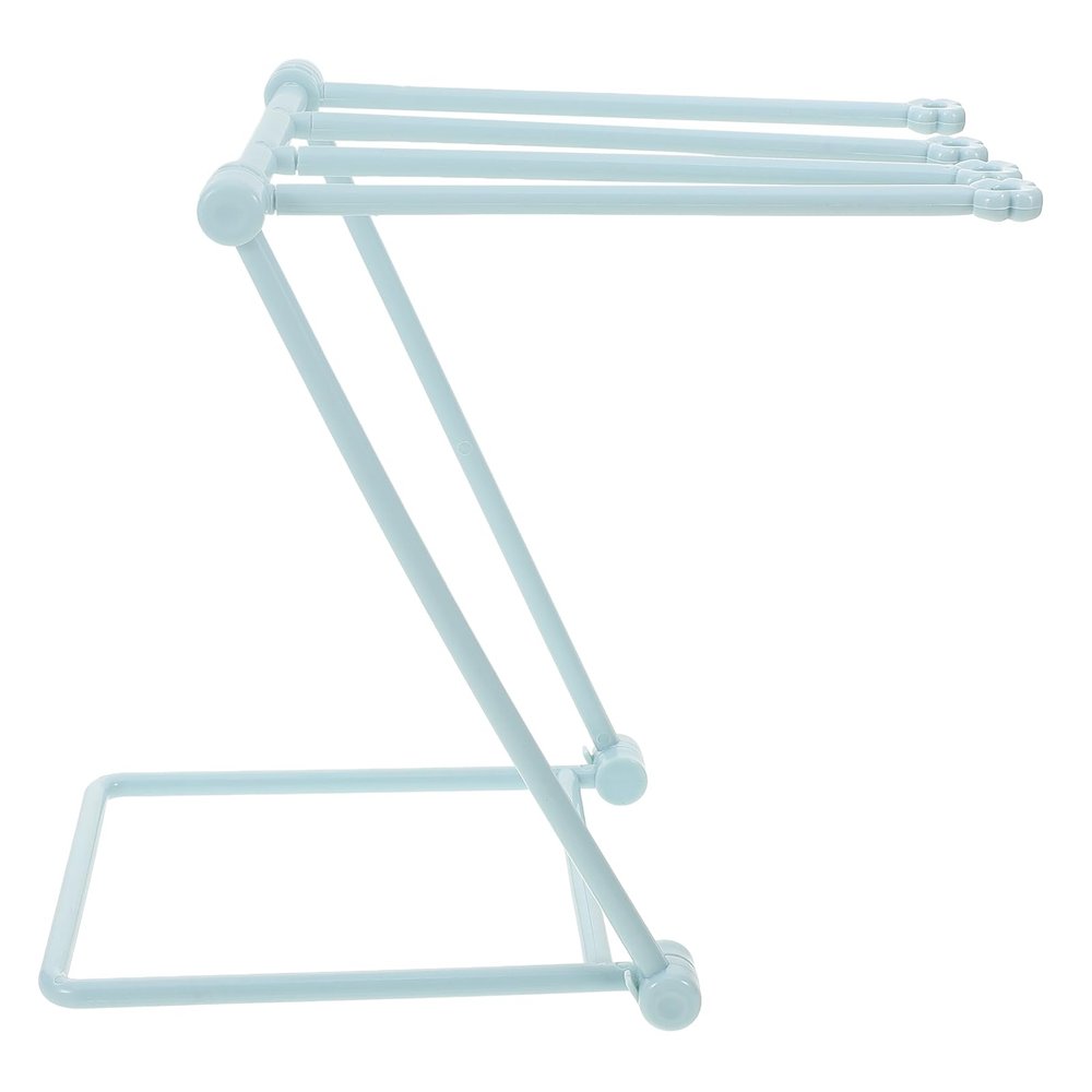 Alipis Foldable Towel Hanging Rack, Vertical Duster Cloth Rack for Kitchen Bathroom Home, Light Blue, Plastic, 7.87 X 7.87 X 6.3 Inches, Convenient Storage, Quick Drying, Space-Saving