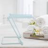 Alipis Foldable Towel Hanging Rack, Vertical Duster Cloth Rack for Kitchen Bathroom Home, Light Blue, Plastic, 7.87 X 7.87 X 6.3 Inches, Convenient Storage, Quick Drying, Space-Saving view 3