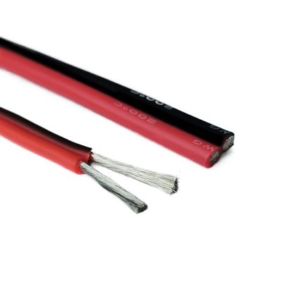 GatherTOOL 5M Heat-Resistant Soft Silicone Wire and Cable 8/10 /12/14 /16/18/ 20/22/ 24/ 26awg Silica Gel Red and Black Parallel Lines (Size : 5m, Color : 24 AWG 0.2mm)