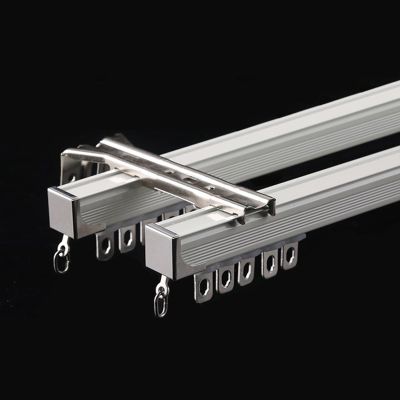 TEN-HIGH Curtain Track 7.55ft, Aluminium Wall Mounted Track for Curtains, Room Divider-Ceiling Curtain Track Rail White Color 4pcs, Wall Thickness 1.35mm