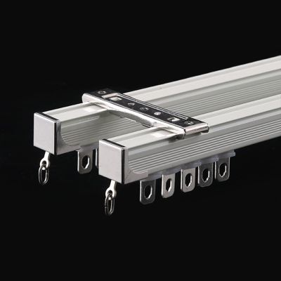 TEN-HIGH Curtain Track 6.23ft, Aluminium Ceiling Mounted Track for Curtains, Room Divider-Ceiling Curtain Track Rail White Color 4pcs, Wall Thickness 1.35mm