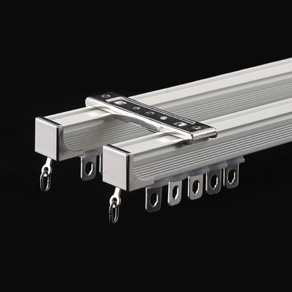 TEN-HIGH Curtain Track 6.23ft, Aluminium Ceiling Mounted Track for Curtains, Room Divider-Ceiling Curtain Track Rail White Color 4pcs, Wall Thickness 1.35mm