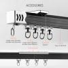 TEN-HIGH Curtain Track 6.23ft, Aluminium Ceiling Mounted Track for Curtains, Room Divider-Ceiling Curtain Track Rail White Color 4pcs, Wall Thickness 1.35mm view 4