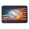 Boys Baseball Kids Sports Theme Diatomaceous Earth Bath MatSuper Absorbent Fast Drying Non-Slip Diatomite Mud Bathroom Floor RugsOffice Doormat Kitchen Dining Living Hallway Area Rug,40x60cm view 1