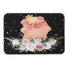 Cartoon Pig Diatomaceous Earth Bath MatSuper Absorbent Fast Drying Non-Slip Diatomite Mud Bathroom Floor RugsOffice Doormat Kitchen Dining Living Hallway Area Rug,40x60cm view 1