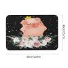 Cartoon Pig Diatomaceous Earth Bath MatSuper Absorbent Fast Drying Non-Slip Diatomite Mud Bathroom Floor RugsOffice Doormat Kitchen Dining Living Hallway Area Rug,40x60cm view 3