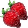 Beavorty Crystal Strawberry Figurine 2.95In Artificial Fruit Ornament Tabletop Decoration Collectible for Home Kitchen Dining Room Display view 1