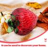 Beavorty Crystal Strawberry Figurine 2.95In Artificial Fruit Ornament Tabletop Decoration Collectible for Home Kitchen Dining Room Display view 2