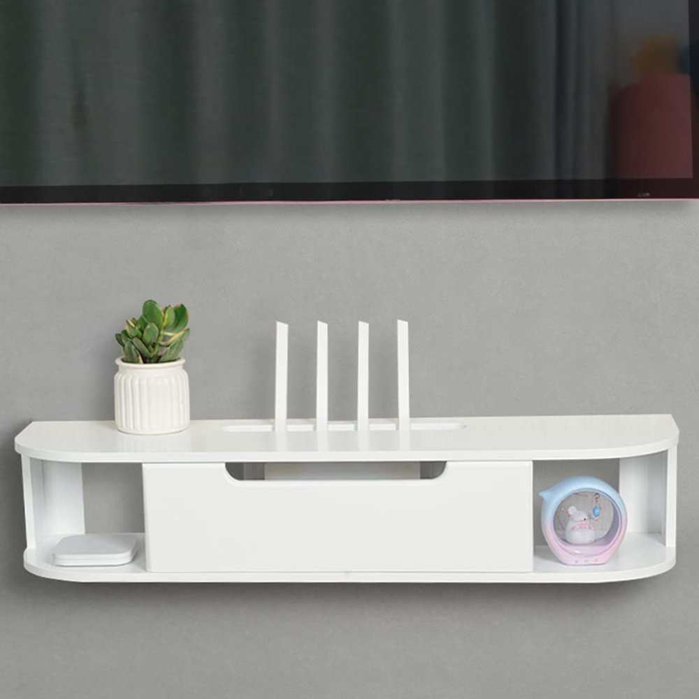 IBOWZ Floating TV Stand Cabinet Floating Tv Cabinet Wood with Open Storage Space Wall Mounted Tv Unit Shelf Component with Cable Management Tv Cabinet