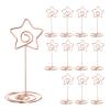 HARFINGTON 12pcs Table Number Holders 3.35 Inch 85mm Tall Star Shape Steel Photo Holders for Centerpieces Table Place Card Holders for Wedding Reception Party Office Home, Rose Gold view 1