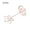 HARFINGTON 12pcs Table Number Holders 3.35 Inch 85mm Tall Star Shape Steel Photo Holders for Centerpieces Table Place Card Holders for Wedding Reception Party Office Home, Rose Gold view 3