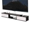 IBOWZ Floating TV Stand Cabinet Wall Mounted Tv Unit Floating Tv Shelf,Floating Tv Stand for Living Room Tv and Medianiture,Set-Top Box Shelf WiFi Router Box view 2