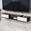 IBOWZ Floating TV Stand Cabinet Wall Mounted Tv Unit Floating Tv Shelf,Floating Tv Stand for Living Room Tv and Medianiture,Set-Top Box Shelf WiFi Router Box view 3
