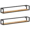 CUMYZO Wall Shelves 2 pcs 47.2" Solid Acacia Wood 11.4kg/25.08ib Wall Shelves & Ledges view 3