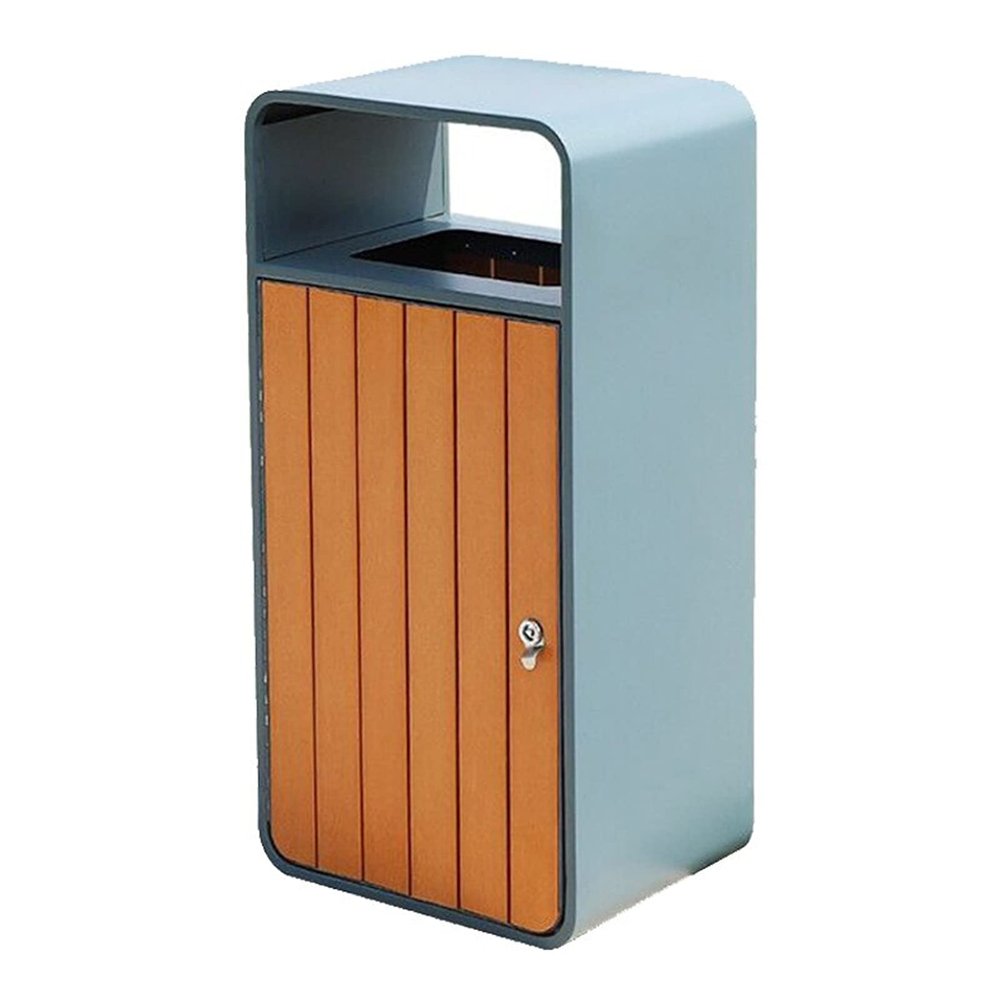 DYPASA Garbage Can Large Stainless Steel Trash CanOutdoor/Indoor Garbage Container BinRectangular Trash/Garbage CanUse in Public Places Wastepaper Basket