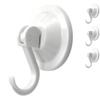 NL HOME Wreath Hangers for Glass Door or Window, 2-Pack Strong Suction Cup Utility Hooks, White view 1