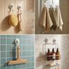 NL HOME Wreath Hangers for Glass Door or Window, 2-Pack Strong Suction Cup Utility Hooks, White view 3