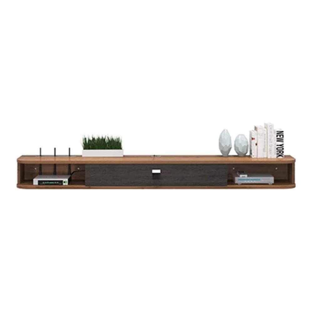 IBOWZ Floating TV Stand Cabinet Wall Mounted Media Console,Solid Wood Floating Tv Stand Space Saving Wall Mount Entertainment Unit for Living Room,Bedroom