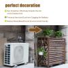 Air Conditioner Fence Screen Wood Air Conditioning Rack Solid Wood Air Conditioning Flower Stand Brown Air Conditioning Cover For Outside Unit Anti-Corrosion Plant Stand Outdoor Decorative ( Size : 34 view 2