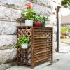 Air Conditioner Fence Screen Wood Air Conditioning Rack Solid Wood Air Conditioning Flower Stand Brown Air Conditioning Cover For Outside Unit Anti-Corrosion Plant Stand Outdoor Decorative ( Size : 34 view 3
