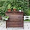 Air Conditioner Fence Screen Wood Air Conditioning Rack Solid Wood Air Conditioning Flower Stand Brown Air Conditioning Cover For Outside Unit Anti-Corrosion Plant Stand Outdoor Decorative ( Size : 34 view 4