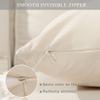 Stellhome Soft Velvet Throw Pillow Covers Square Decorative Cushion Covers for Bed Couch Sofa Bench, 18 x 18 inch (45 x 45 cm), Cream, Pack of 2 view 3