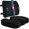 CushZone X-Large Seat Cushion and Lumbar Support Pillow for Office, Black view 1