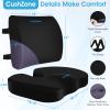 CushZone X-Large Seat Cushion and Lumbar Support Pillow for Office, Black view 3
