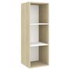 CUMYZO Wall-Mounted TV Cabinet Sonoma Oak and White 14.6"x14.6"x42.1" Engineered Wood 18.5kg/40.7ib Entertainment Centers & TV Stands view 2