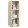 CUMYZO Wall-Mounted TV Cabinet Sonoma Oak and White 14.6"x14.6"x42.1" Engineered Wood 18.5kg/40.7ib Entertainment Centers & TV Stands view 3
