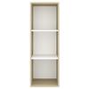 CUMYZO Wall-Mounted TV Cabinet Sonoma Oak and White 14.6"x14.6"x42.1" Engineered Wood 18.5kg/40.7ib Entertainment Centers & TV Stands view 4