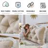 ZZYK Wedge Headboard Pillow Dorm Home Reading Pillow Back Support for Sitting Up in Bed Bolster Oversize Lumbar Cushion Body Bedrest with Removable Cover,Khaki,47.2"/120cm(Full) view 2