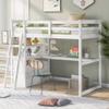 Harper & Bright Designs Twin Size Loft Bed Frame with Desk and Shelves for Kids,Two Built-in Drawers,White view 1