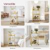 VASAGLE Bar Cart, Home Bar Serving Cart, Small Bar Serving Cart with 3-Tier Shelf, Wine Holders, Glass Holders, Mini Bar Cart for Small Spaces, Kitchen, Dining Room, Living Room, Pale Gold view 3