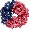 Ujicde Summer Patriotic Independence Day Wreath, 4th of July Wreaths for Front Door, Handcrafted Memorial Day Wreaths, Festival Celebration USA Flag Printed Wreath (Color : A) view 1